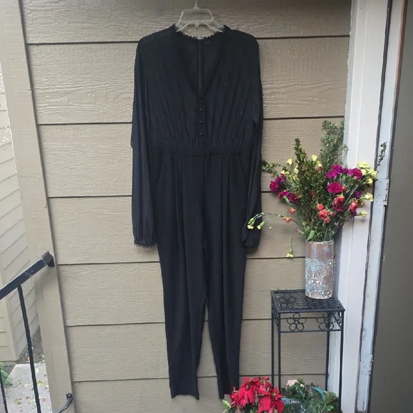 Three Floor Black Jumpsuit L 10 - Picture 9 of 16